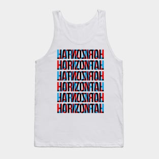 Horizontal Typography Stack (Cyan Red Black) Tank Top